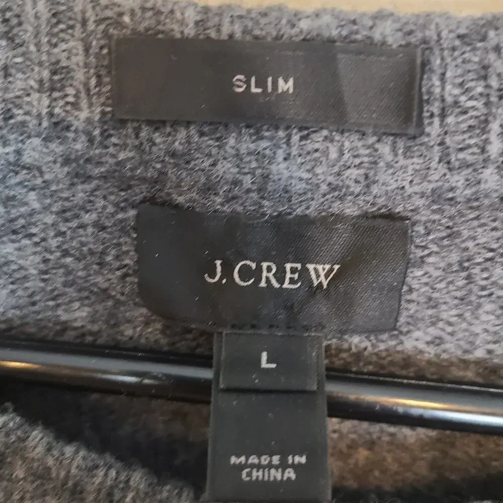 J. Crew Men Merino Wool Alpaca Pullover Sweater Sz L Slim Fit Preppy Minimalist